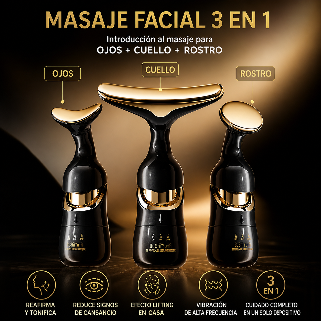 Masajeador Eléctrico Facial 3 en 1