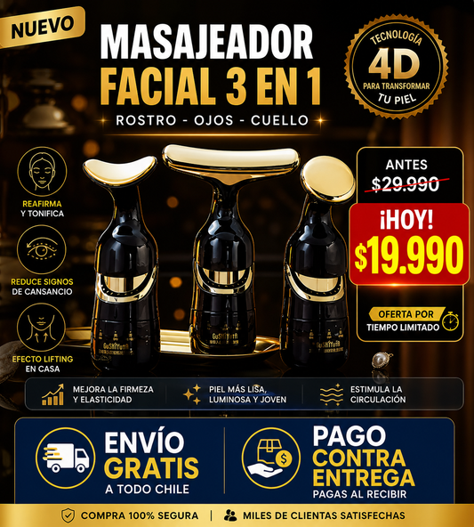 Masajeador Eléctrico Facial 3 en 1