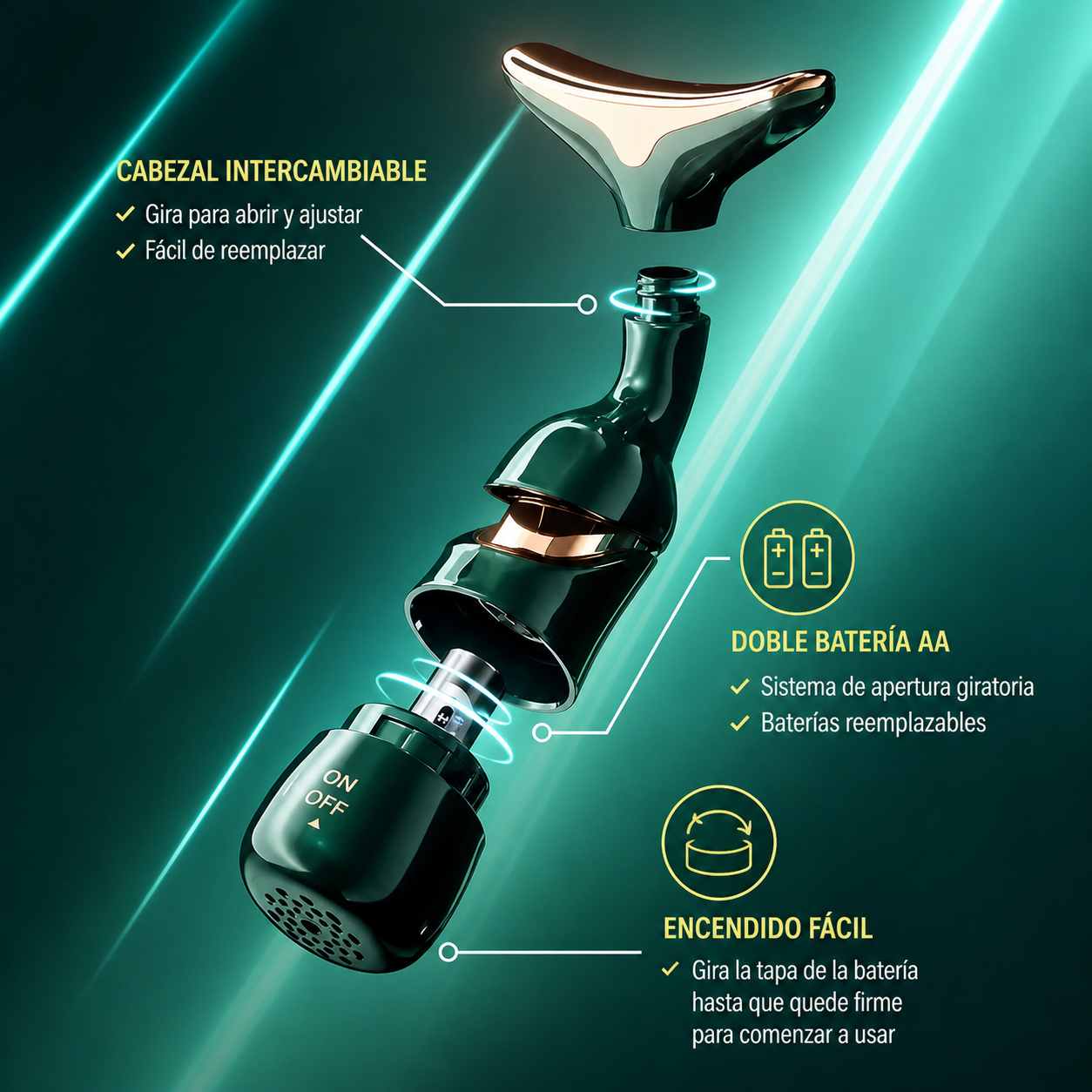 Masajeador Eléctrico Facial 3 en 1